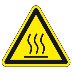 Sticker waarschuwing warm...